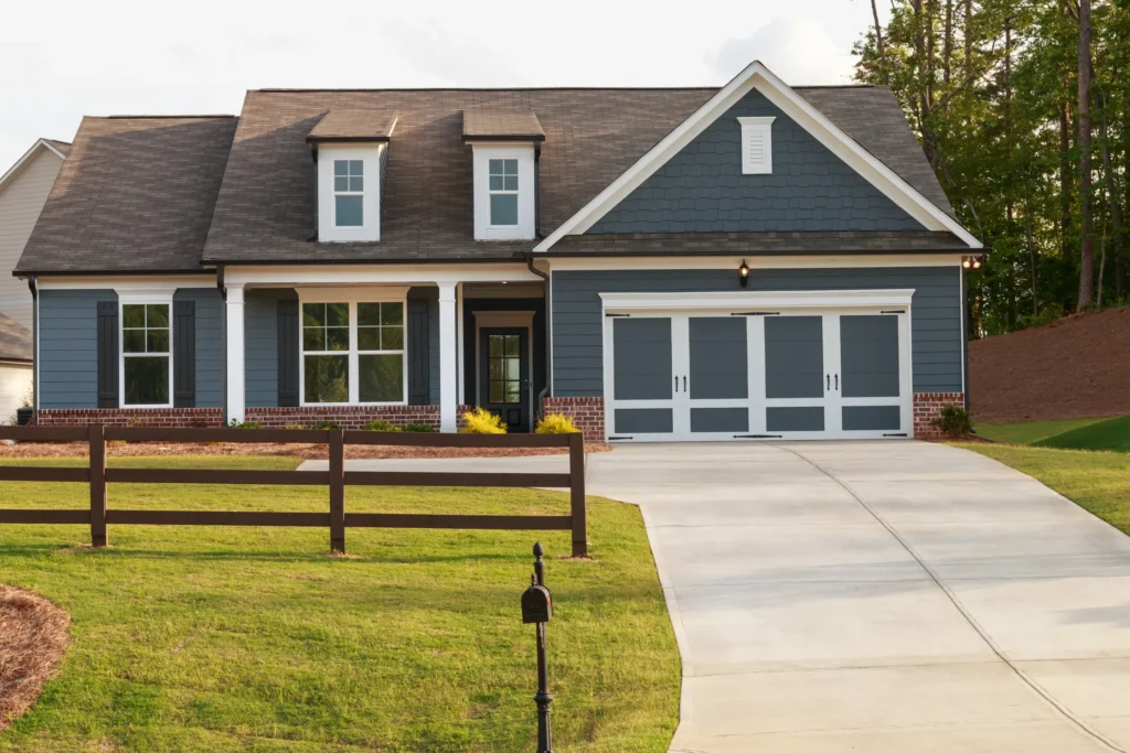 Dark blue house in Rogers