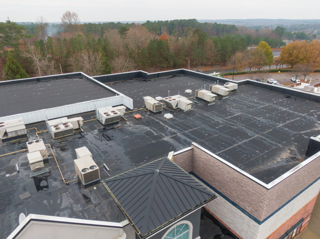Dark gray commercial roof in Hudson