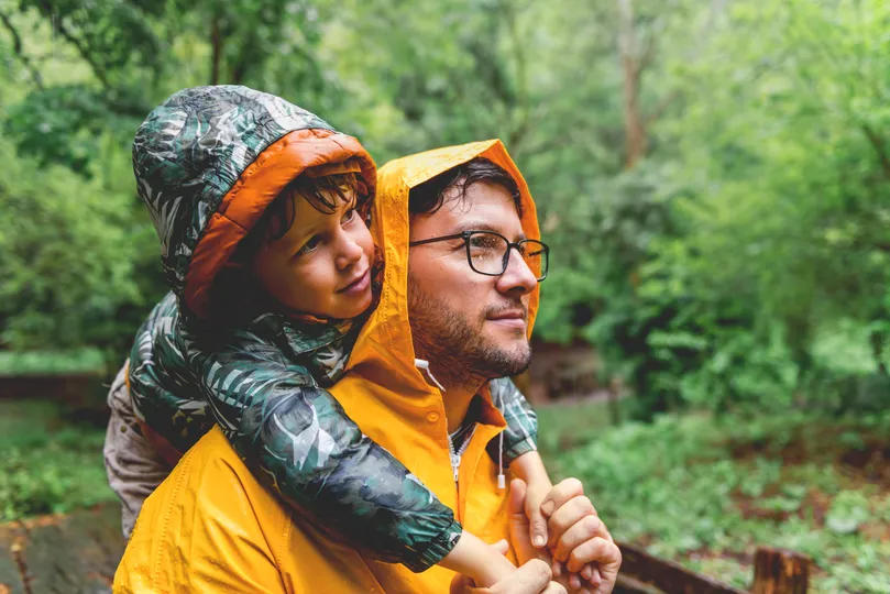 Minnesota family hiking together in Rogers