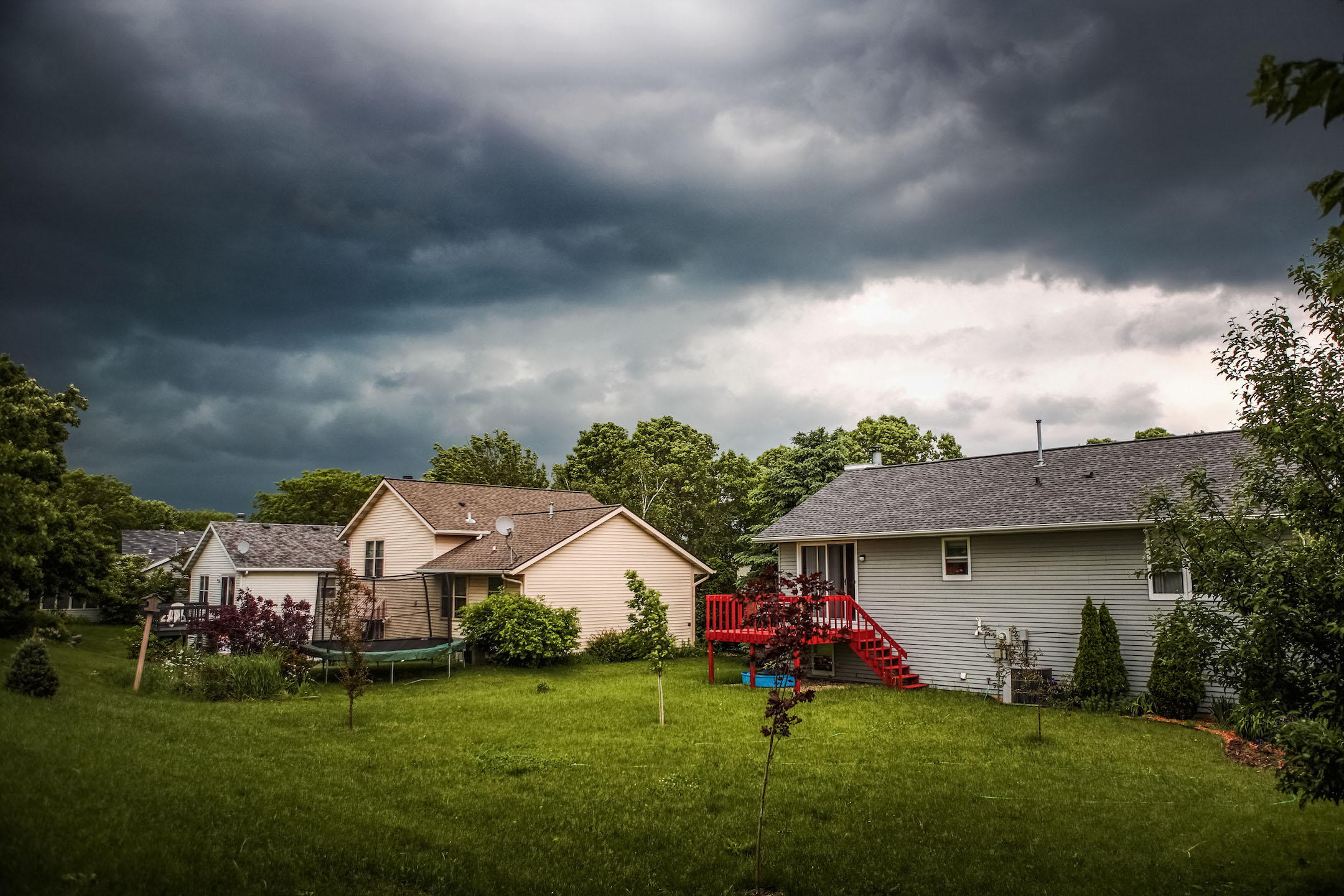 storm behind a minnesota home