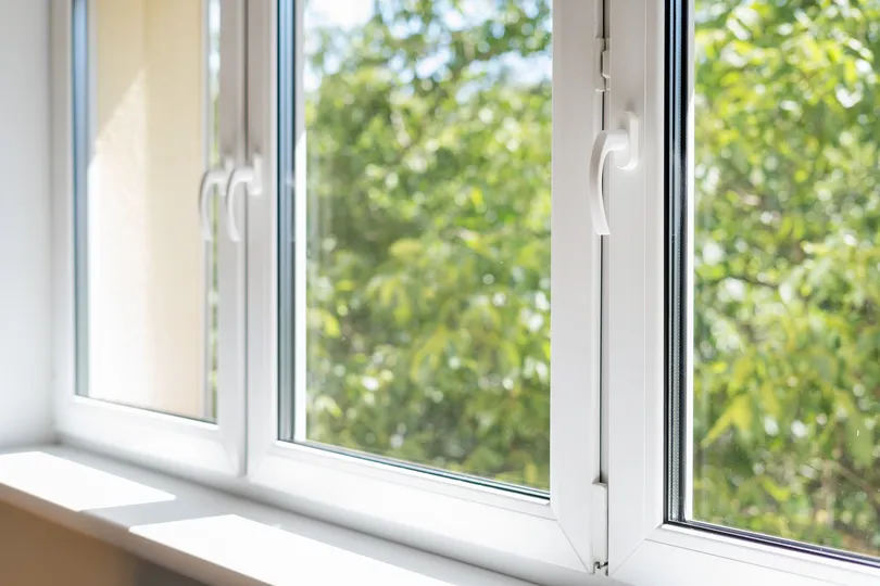 White fresh new windows in a house in Blaine