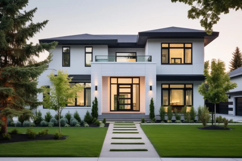A white house with large new windows in Blaine