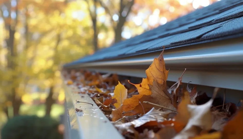 Clogged gutter system in Maple Grove