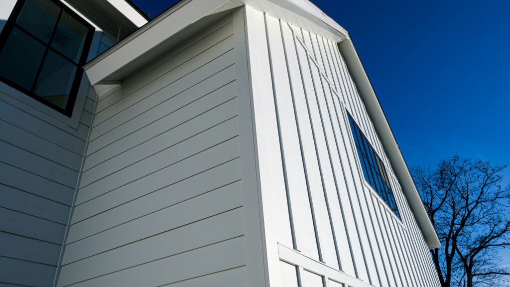 White james hardie siding installation for a home in Edina