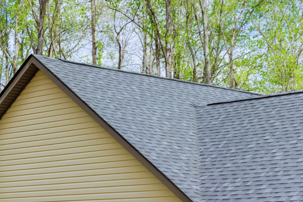 Close up look at hail damage roof repair on Lino Lakes home