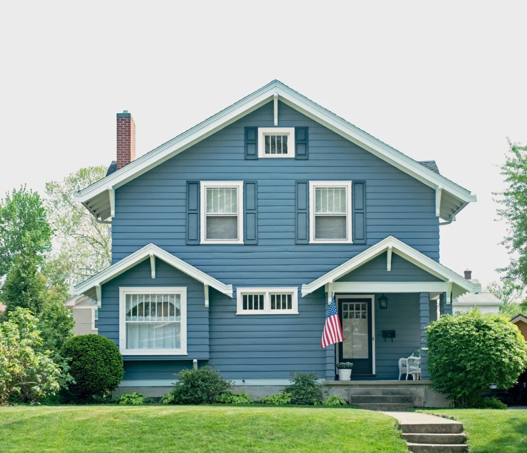 Blue siding installation on white bear lake home