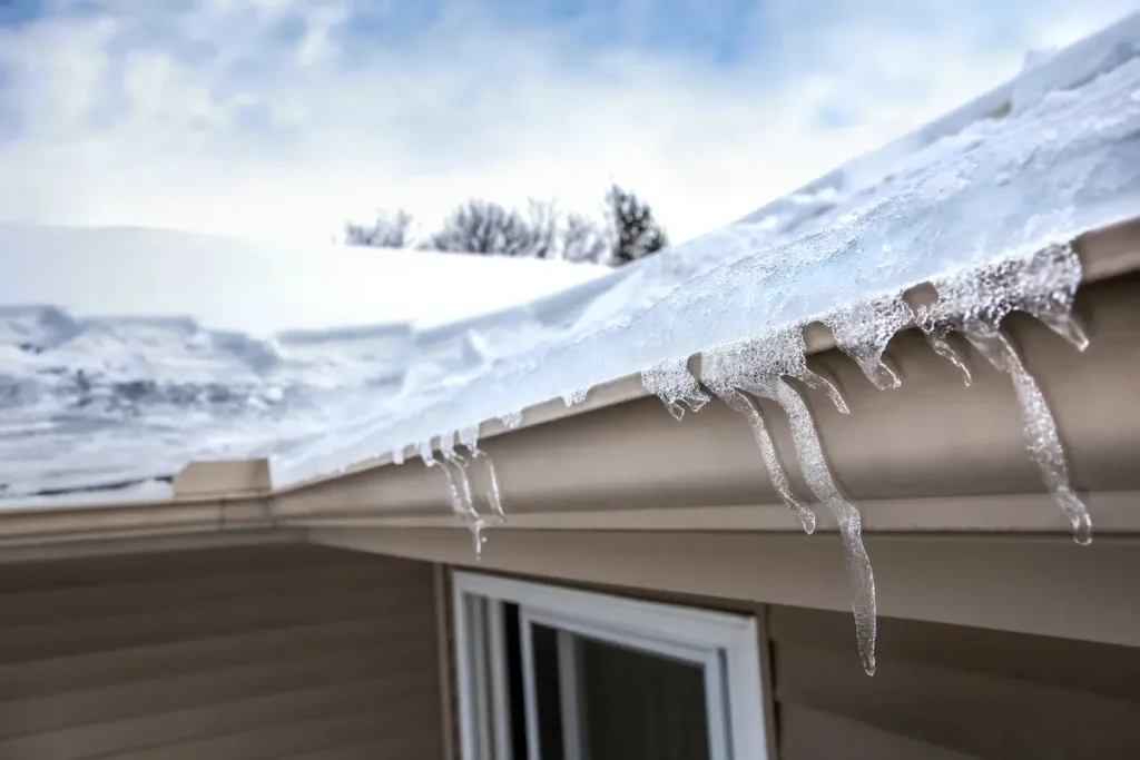 ice dam in gutter