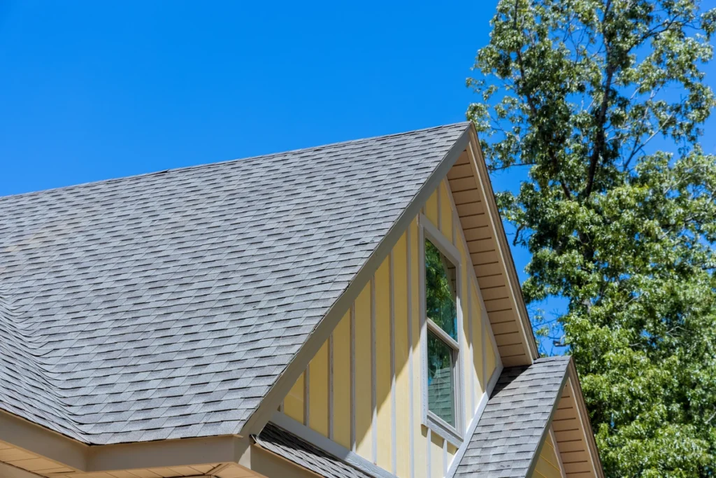 house gable roof with asphalt shingles