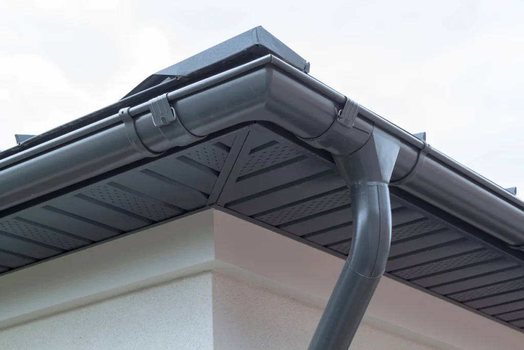 aluminum gutters on the house roof