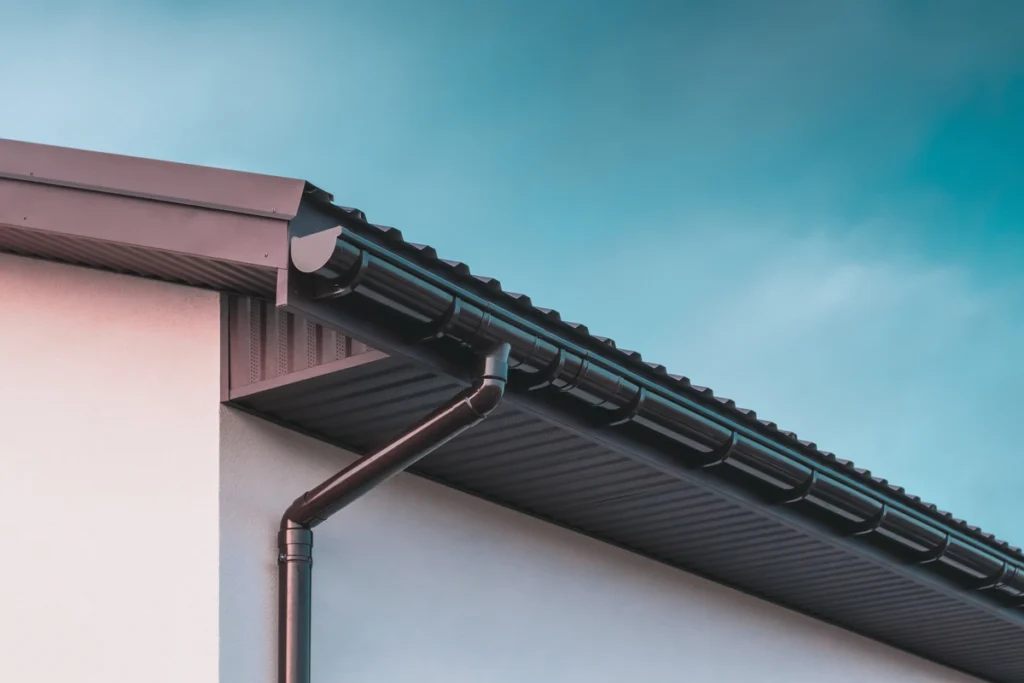 new installed gutters on house