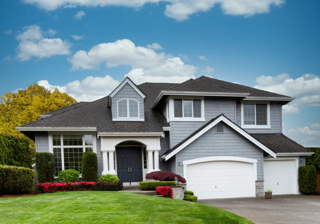 grey home with windows