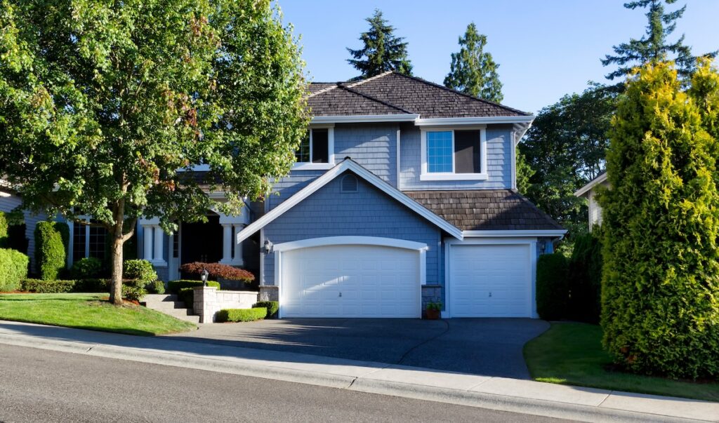 blue panel siding cedar shake