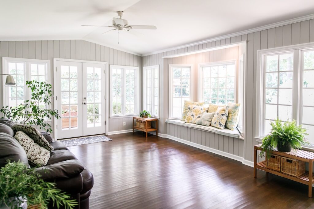 Large open room with large windows