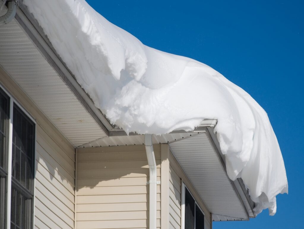 Snow drift on roof