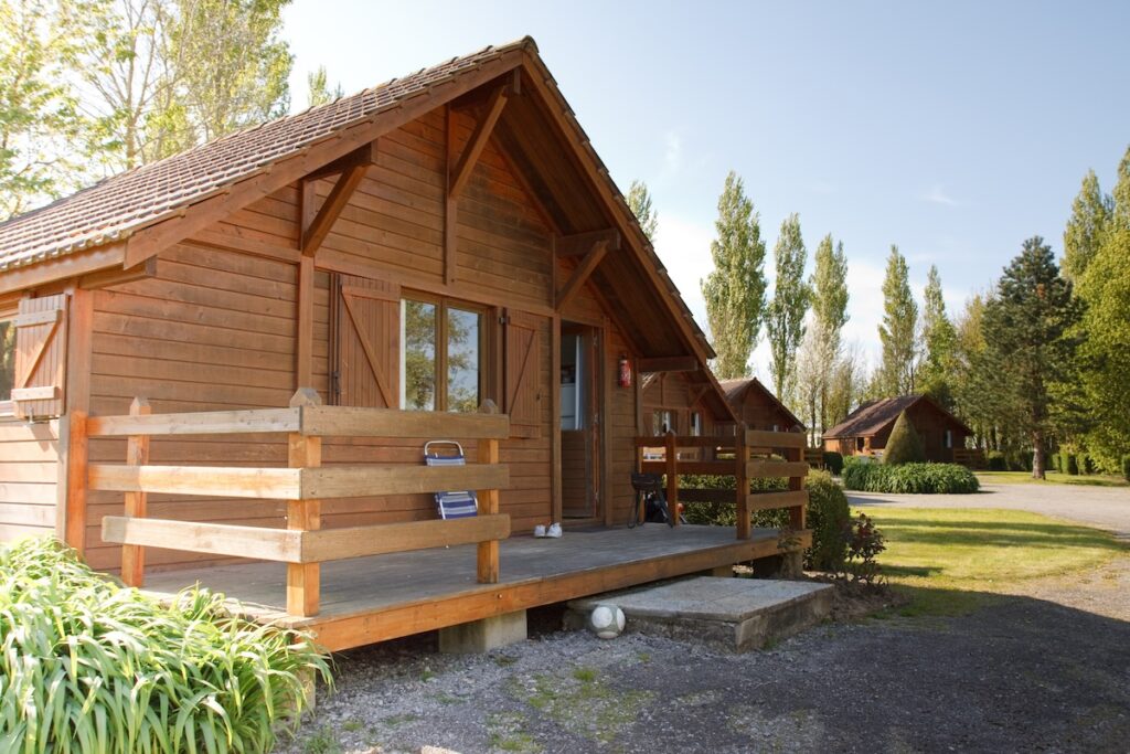 Wood siding covers cabin